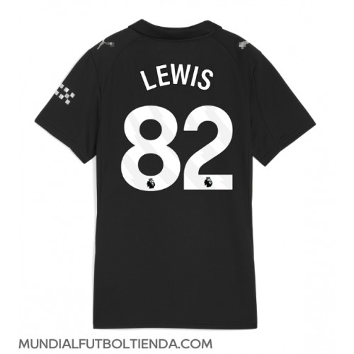 Camiseta Manchester City Rico Lewis #82 Segunda Equipación Replica 2025-26 para mujer mangas cortas Camiseta Manchester City Rico Lewis #82 Segunda Equipación Replica 2025-26 para mujer mangas cortas